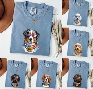 Comfort Colors Custom Patriotic Dogs, 4th of July Dog Dog Breeds, Custom Available, USA Flag, Fireworks, Freedom America 250 Dog Mom Owner bluejean