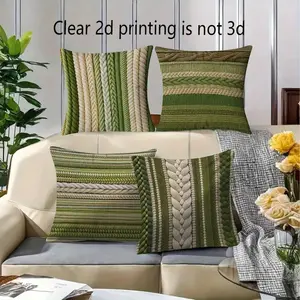 Boho Style Single-Sided Print Pillow Covers Set, 45x45cm, Short Plush Material, Hidden Zipper, Washable Cushion Covers, Indoor Outdoor Decor, No Filler Included  Clear 2d printing is not 3d
