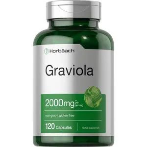 Horbäach Graviola Capsules | 2000 mg | 120 Count | Non-GMO, Gluten Free | Soursop (Annona Muricata)