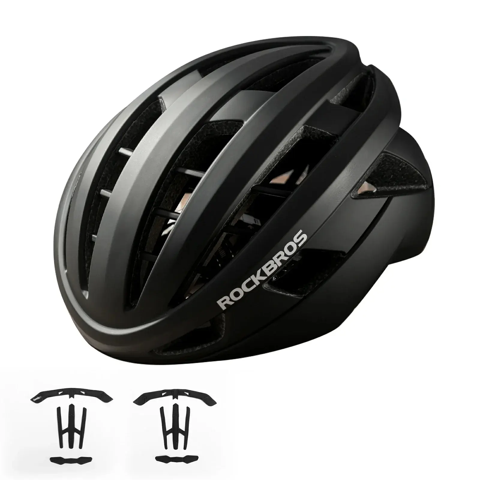ROCkBROS LK-11 Unisex Cycling Helmet - 230g, 54-58 cm, Shockproof PC Shell, Dual PC Shells, Silver Ion, FLDLOCK Magnetic Quick Adjustment Straps, Traditional Liner, for MTB & Road Cycling