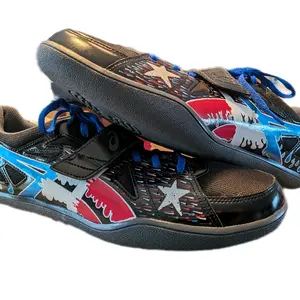 Custom hand painted shotput and discus shoes