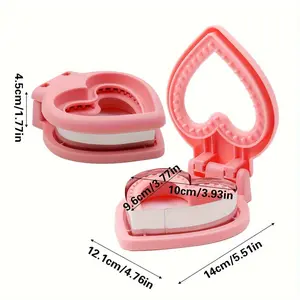 Stainless Steel 1pc Heart Sandwich Cutter and Sealer, Biscuit Cutters for Lunch Box Decoration, Baking Tools, Kitchen Gadgets, Valentine'S Day/Christmas/Ramadan DIY Love Lunch Essential