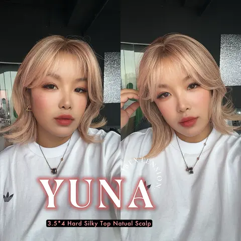 JBEXTENSION 12 Inches Scalpiana 3.5X4 Hard Silky Top Natural Scalp Effect Women Wig With Bangs YUNA
