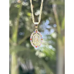 Crystal Mary Necklace with Pendant & Chain