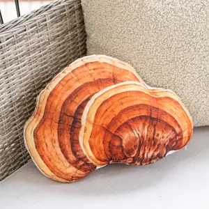 Large Realistic Reishi Mushroom Throw Pillow - Nature-Inspired Decor Pillow