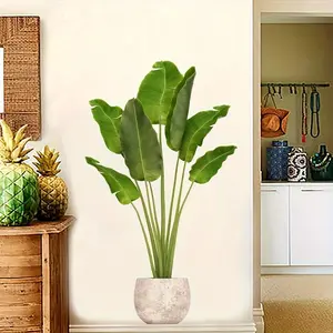 Removable Wallpaper Sticker, Modern Art Design, Plant Pattern, Waterproof & Movable, Ideal for Bedroom & Living Room Decor