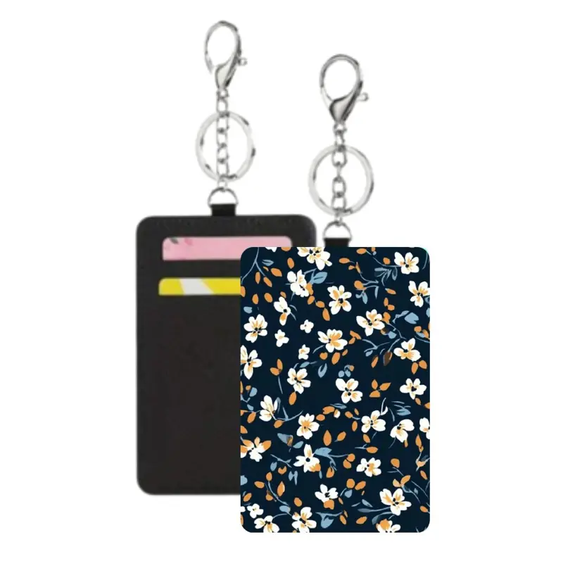 Keychain Wallet Credit Card - Keychain with Colorful Floral Design Cardholder