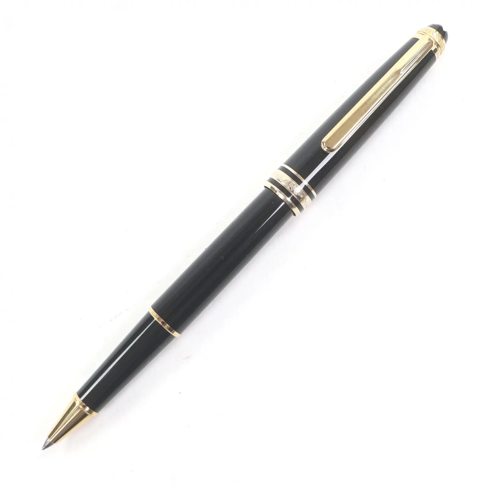 Pre-owned Montblanc Brass Small Leather Goods Meisterstück 75th Anniversary Diamond Ballpoint Pen