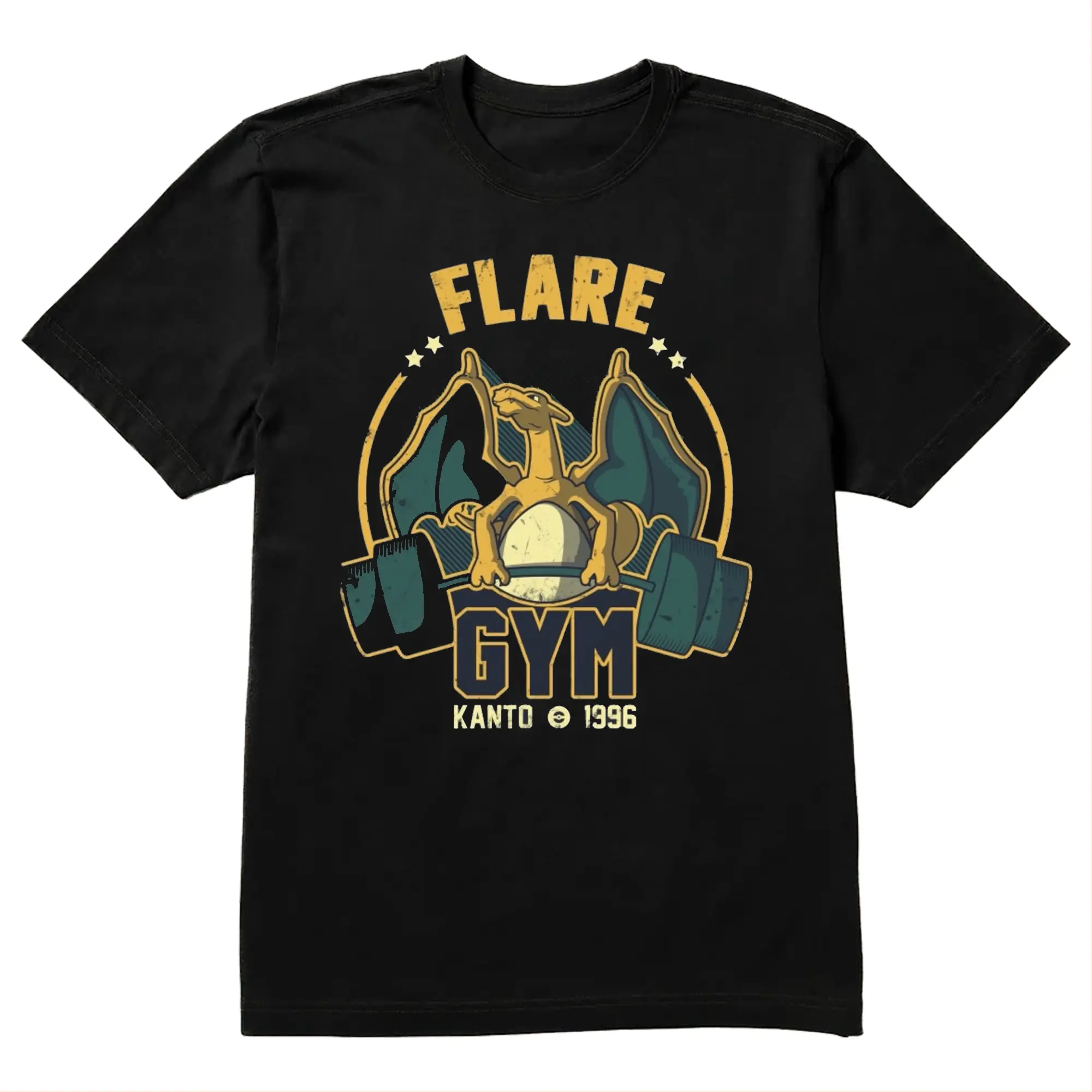 Charizard Lifting Shirt – Retro Gym Tee Inspired by Kanto Fire Type