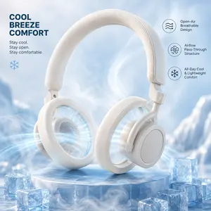 Open-Ear Wireless Headphones with Bluetooth 5.3, PSZ Anti-Sound Leakage Technology, 20H Battery Life, Built-in Mic, Lightweight & Breathable Design