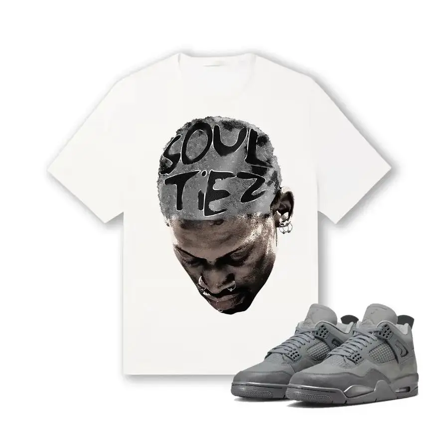 A J Retro 4 Wet Cement Shirt, Rodman Shirt To Match Sneaker Graphic Rap Tee Shirt Casual Unisex Cotton Shirt