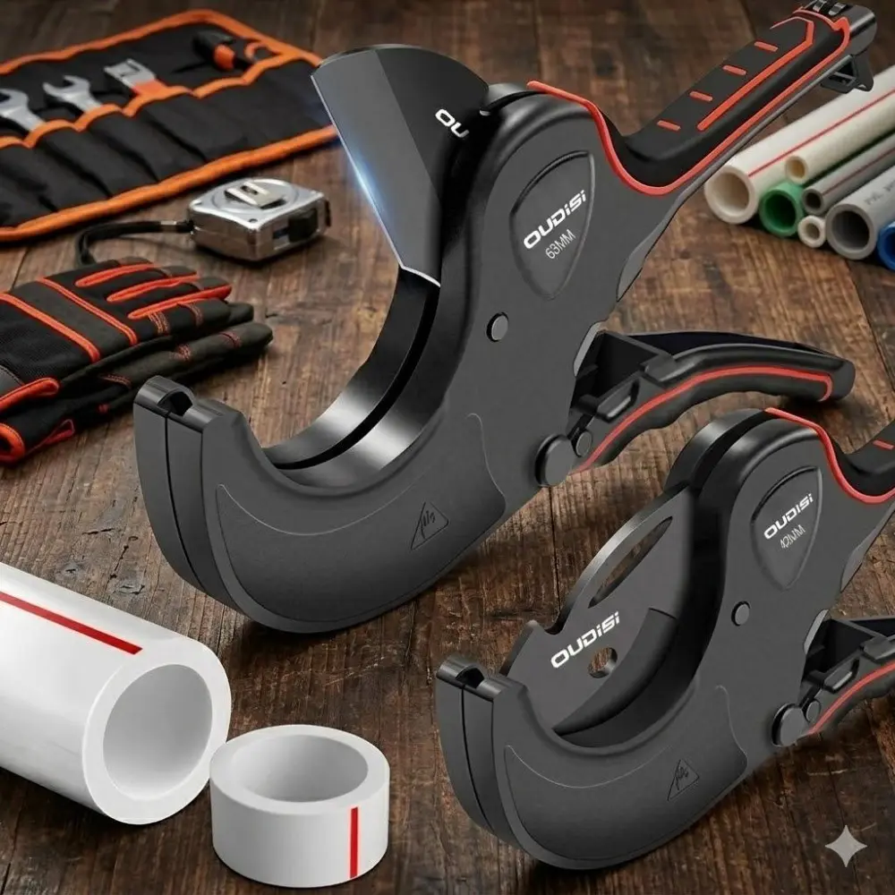Industrial PVC Pipe Cutter with SK5 Steel Blade, Quick Cut Tool, Non-Slip Handle for Plumbing Repairs, Durable Pipe Cutting Equipment, Efficient Shear for Home & Construction Projects, Professional Pipe Cutting Solution