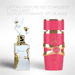 Lattafa Perfume Her confession + Yara Candy 100ml (3.4 Fl oz) Long Lasting Perfume - Value Bundle - Couples Fragrance Gift Bundle