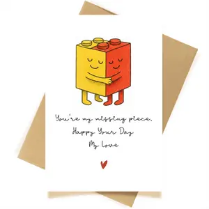 HANDICHI DESIGN Anniversary Card for Him & Her – Cute Puzzle Love Greeting Card – Romantic Couple Card for Boyfriend Girlfriend Husband Wife – Meaningful Love Card