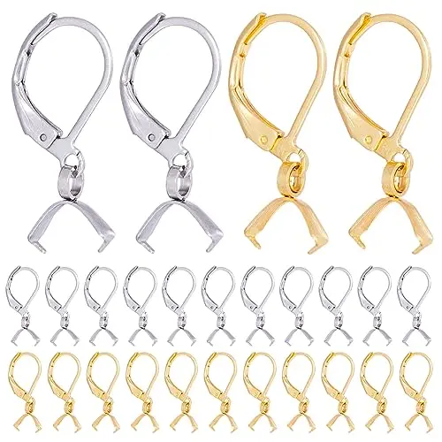 1 Box 40pcs Earring Leverbacks With Pinc