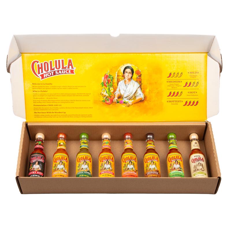 Cholula Variety Pack, 8-Count (Extra Hot, Green Pepper, Chili Lime, Chili Garlic, Chipotle, Sweet Habanero, Reserva, Original)
