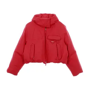 Pre-owned PRADA Cotton Small Leather Goods Down Jacket