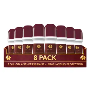 Imari Roll-On Anti-Perspirant Deodorant for Women Pack of 8 (2.6 fl oz / 75ml Each) | 24-Hour Odor Protection