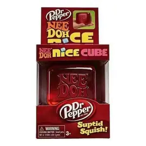 Dr Pepper Needoh Nice Cube Water Drop Squeeze Toy Dr Pepper, Red Stylish Sensory Stress Relief Ball, Soft Squishy Fidget Toy, Relaxing Anxiety Reducing Hand Toy, Perfect Gift for All Ages