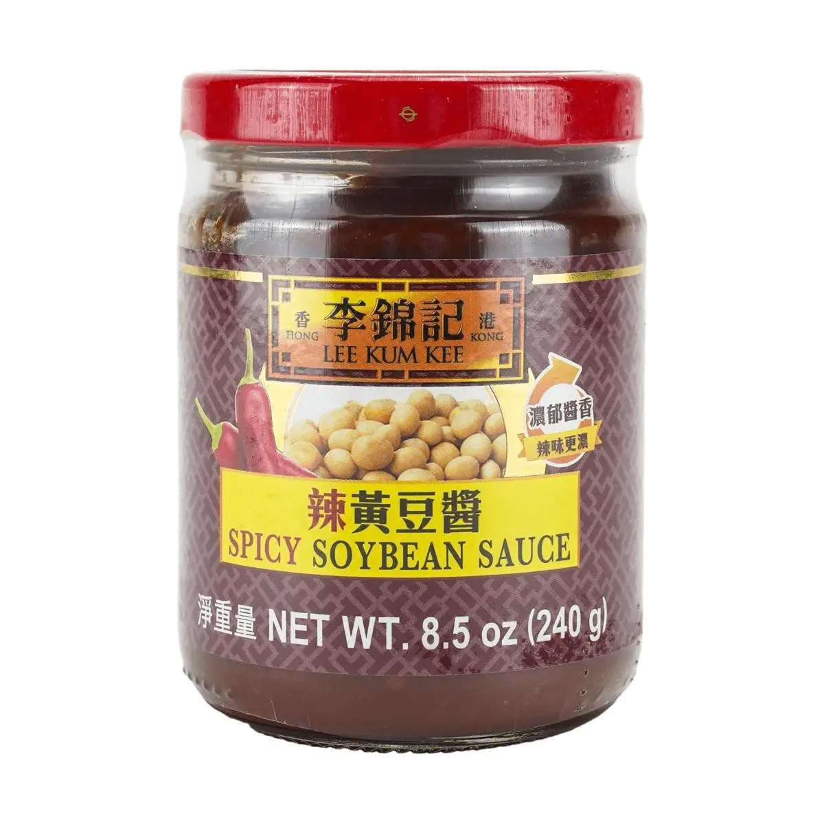 Lee Kum Kee Hong Kong Chili Bean Sauce 240g - Authentic Sichuan Flavor, Spicy Fermented Bean Paste for Stir-fry, Marinades, and Dips