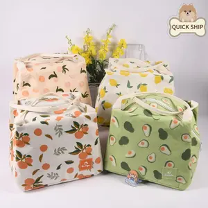 XL Orange Avocado Lemon Peach Insulated Lunch Bag,Fruit Totes With Zipper For Lunch Box,Birthday,Valentine's Day Gifts