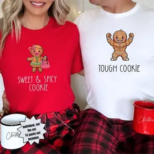 Funny Matching Couple Christmas Shirts, Christmas Couples Shirts, Gingerbread tshirt, Adult Matching Pajama Shirts Husband Wife Matching tee