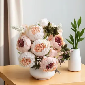 Luxury Peony Hydrangea Bouquet Set for Weddings Home Decor Fake Flowers Holiday Arrangements Mother's Day Gifts