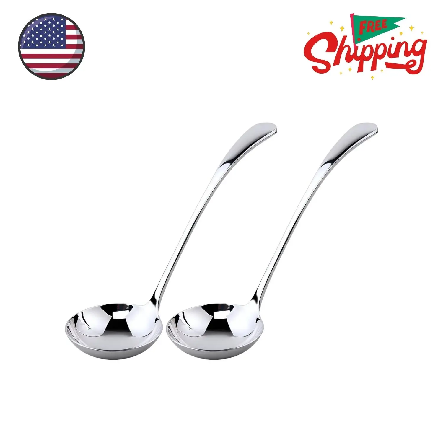Small ladle,Gravy Ladle,Soup Sauce 18/10 Stainless Steel 7.9‘’ Ladle (2 Pack,Silver).