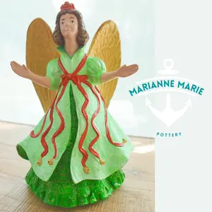Hand-painted Brunette Christmas Angel