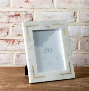 Brass Inlay Marble Frame
