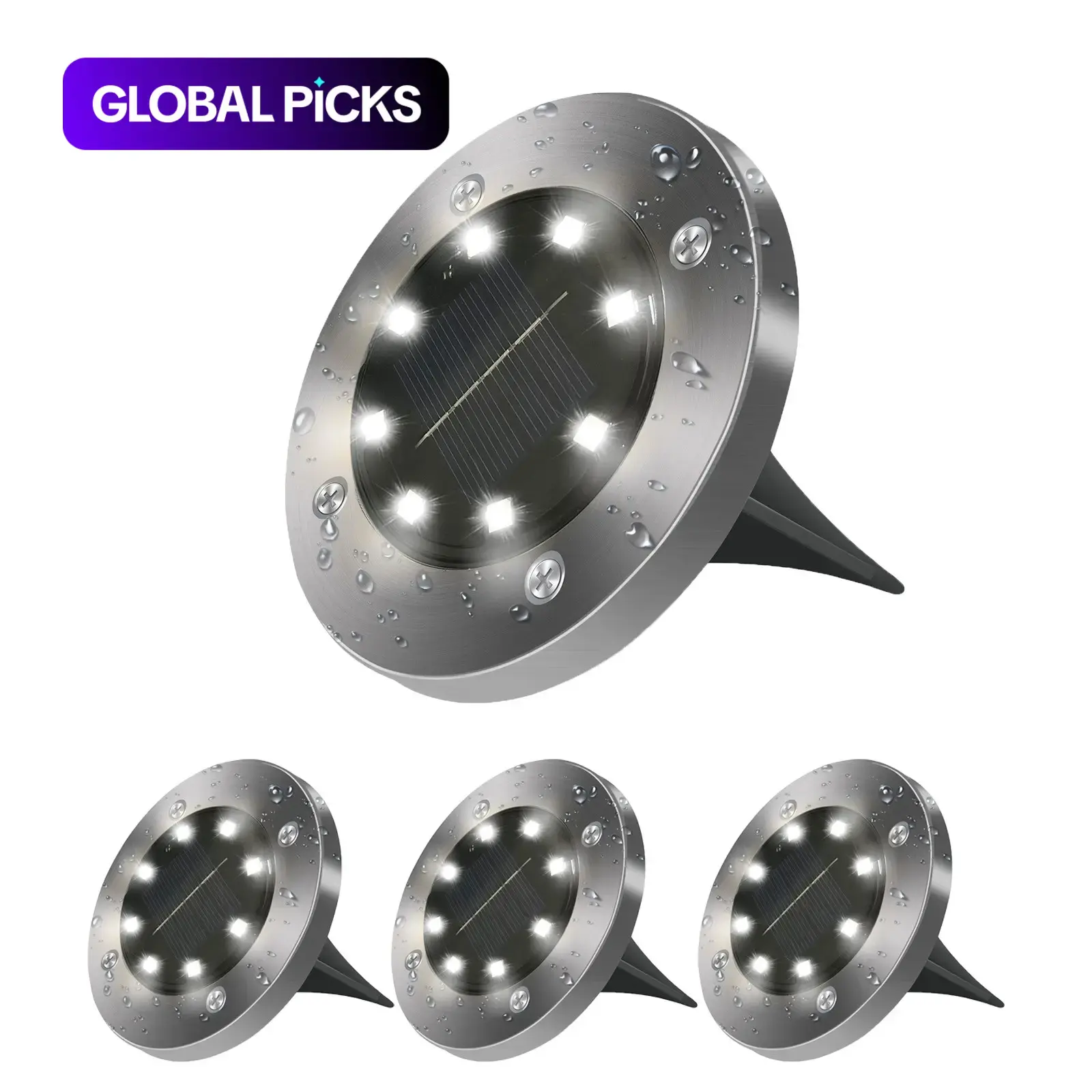 Solar-Powered Outdoor LED Lights, Solar Pathway Lamp IP65 Waterproof In-Ground Garden Lights for Steps, Paths, Patios and Yard Lighting #GLOBAL PICKS