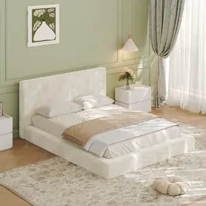 ARCH AirFrame Queen Frameless Bed Surround, 8.7'' Cloud Upholstered sponge cushion, Easy Assembly (Excluding bed frame), Off-white.