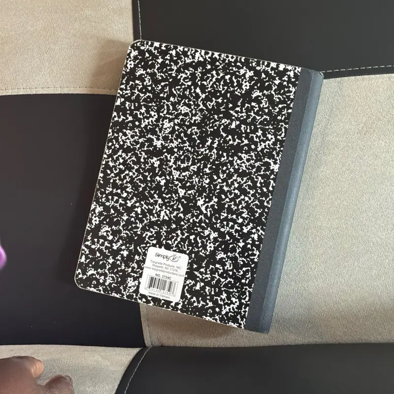 Cashier Notebook with Black and White Speckled Cover and Durable Binding for Daily Transactions