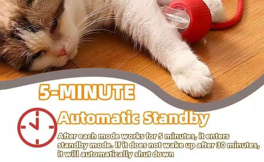 USB Rechargeable Interactive Cat Toy Ball, 1 Count Automatic Pet Exercise Toy, Motion Activate Electric Cat Toy, Pet Supplies for Indoor Outdoor Use, Valentine's Day Gift