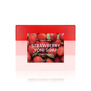 Miaofutong Strawberry Yoni Soap Bar | Natural Feminine Care, pH Balanced, Herbal Cleanse, Purify & Soften Skin 100g