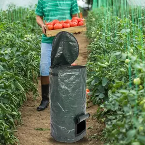 60/80cm Garden Compost Bag Tear-Resistant Plastic Fertilizer Waste Sacks Speed Up Fermentation For Leaves Weeds Grass Clippings