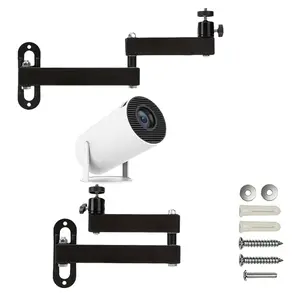 Adjustable Projector Stand, Wall-Mounted Folding PTZ Bracket, Suitable for TV, VCR and Home Theater, Durable Iron Construction, Foldable