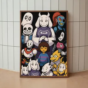 Undertale Poster, Frisk Wall Art, Retro Video Game Poster Gift, Video Game Digital Print, Gaming Poster, Gamer Gift