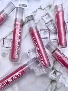Monay' Beauty Pretty in Pink Scented Gloss with Shimmery Pink Glitter Infused with Grapeseed & Coconut Oil for Glamorous Lips