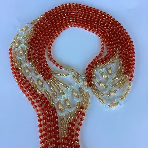 Amanda Tie on Waist Beads - Red and Gold Beaded Design for Stylish Outfits