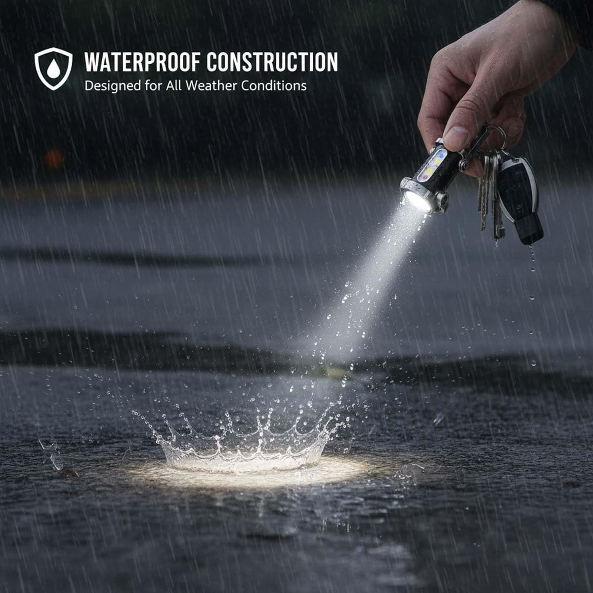 Keychain Flashlight, Portable Rechargeable Bright Keychain Flashlight, Phone Charger, 7 Lighting Modes, 1200 Lumens EDC Mini Keychains Flashlight, Waterproof Design for Camping Hiking (4PCS)