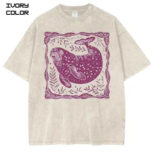 Linocut Style Manatee Graphic T-Shirt, Ocean Tee, Sea Animal shirt, Unisex Streetwear Tee, cotton crewneck shirt, Trending, Viral, Gift For Him and Her