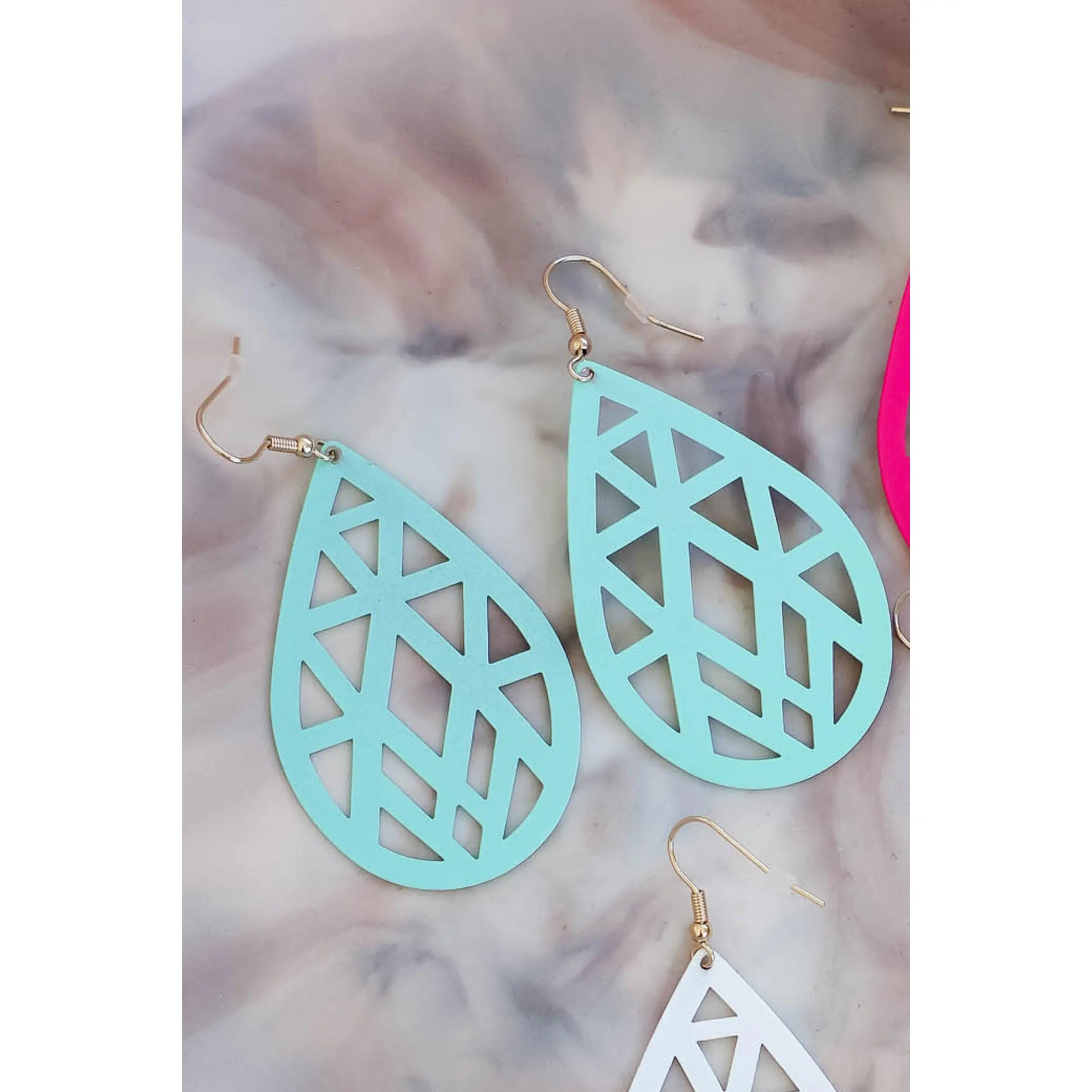 Reflections Matte Teardrop Earrings - Mint