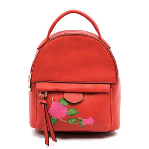 Chic Embroidered Floral Vegan Mini Backpack
