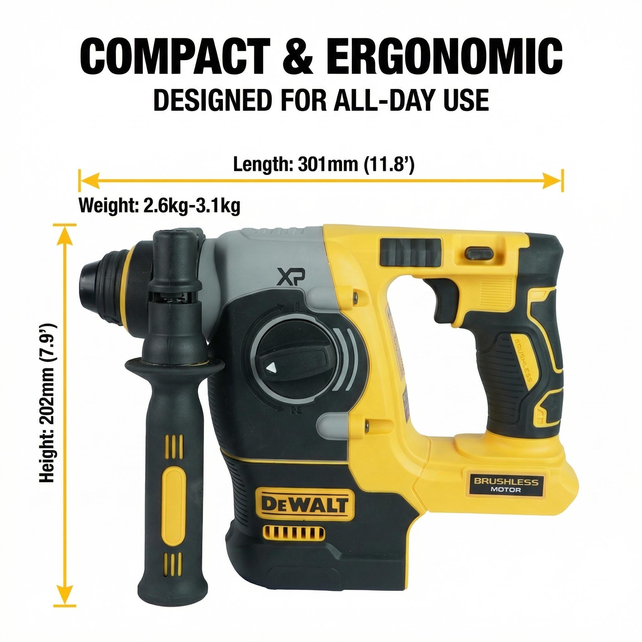 Dewalt DCH273 Brushless Hammer Drill With Battery Charger Concrete Metal Work Electric Wrench Makita Tools