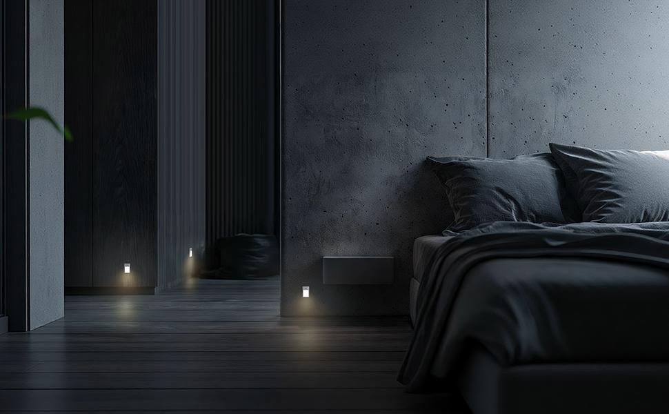 VST Motion Sensor Step Night Light, Rechargeable Battery Powered Stair Lights with Magnetic Suck Installation for Indoor Bedroom Hallway Nursery Kids Room (2.68 inch 3000K 3Pack Silver)