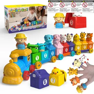 Montessori Learning Toy Set for Kids, Counting Matching and Sorting Activities, Farm Animals, Finger Puppies, Barn Lock, Preschool Gift, Math Learning Tools