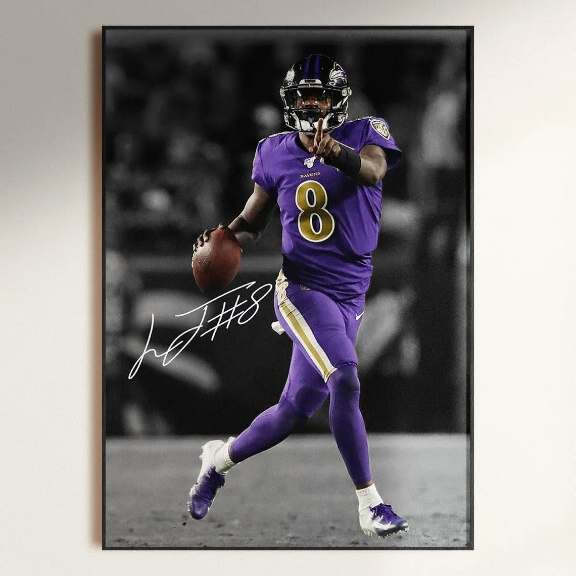 Signed Lamar Jackson Poster, Lamar Jackson Poster, Signed Football Poster, Baltimore Ravens Poster, NFL Wall Art