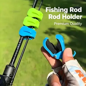 2PCS Fishing Rod Clip Holder - Quick 1-Hand Attach Installation, Soft Non-Slip Grips, Portable Lightweight Tackle Organizer, Practical Storage Accessory for Boats, Kayaks