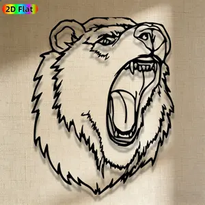 1pc Avant-Garde Bear Head Metal Wall Art, Avant-Garde Bear Head Statue Mural, Iron Craft, Perfect for Living Room, Garden, Zoo Corner Decor, Intricate Craftsmanship, Artistic Metalwork, Christmas Decor, Ideal Gift for Nature Lovers